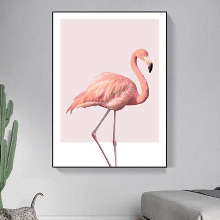 BowLift | Pink Flamingo Canvas Art Woven Tropical Girls Bedroom Wall Decor, Multiple Sizes