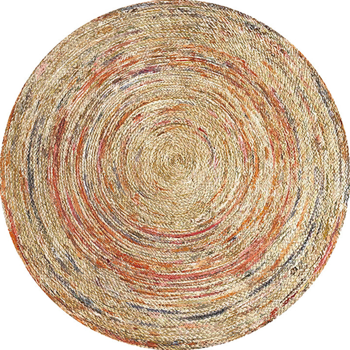 BowLift | Retro Tribal Circles Pattern Carpet Yellow and Red Polyester Carpet Washable Pet Friendly Non-Slip Carpet for the Living Room