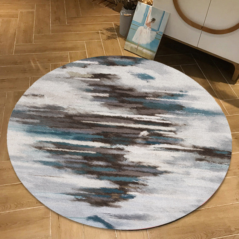 BowLift | Funky Contemporary Rug Multicolored Watercolor and Swirl Stripe Pattern Rug Pet Friendly Non-Slip Washable Rug for the Home Office