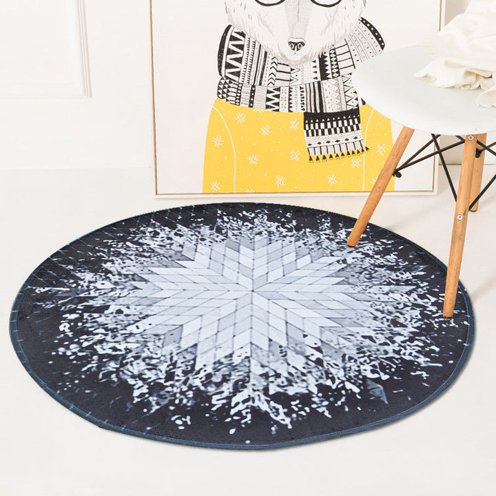 Funky radial pattern rug gray and silver modernism rug polyester machine washable pet friendly non-slip rug for the living room | Bowlift