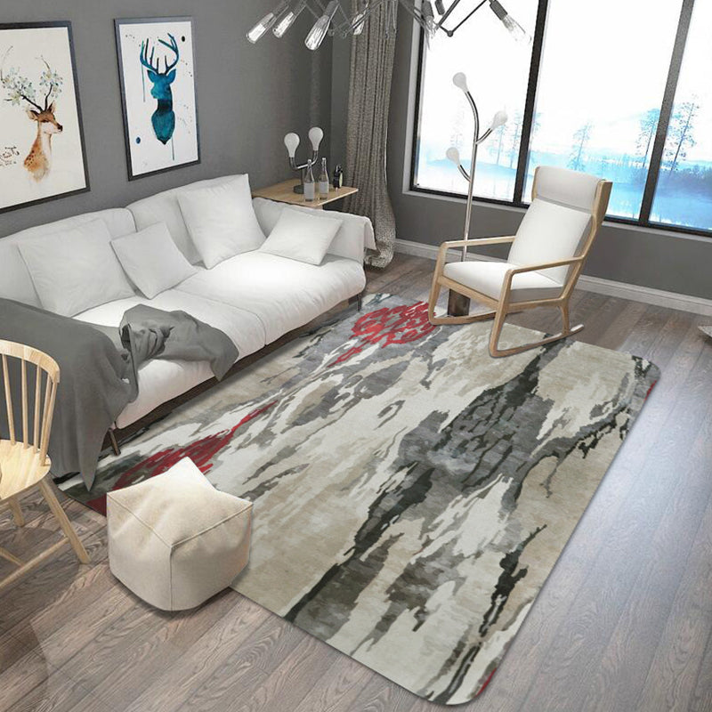 BowLift | Oriental abstract carpet multicolored polyester carpet washable pet-friendly non-slip carpet for living room