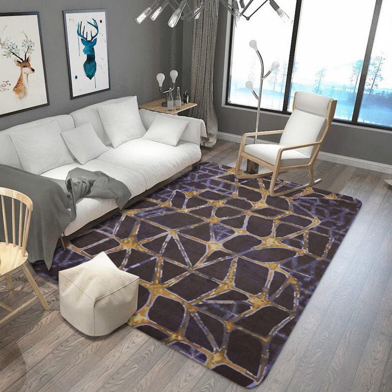 BowLift | Oriental abstract carpet multicolored polyester carpet washable pet-friendly non-slip carpet for living room