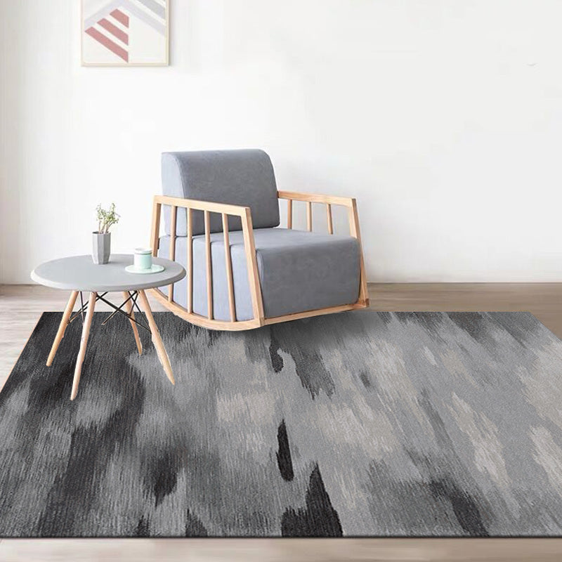 BowLift | Modernist Watercolor Pattern Rug Blue and Yellow Polyester Rug Non-Slip Back Washable Pet-Friendly Rug for Bedroom