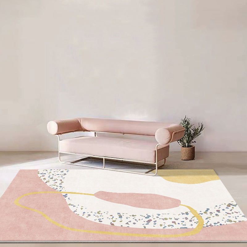 BowLift | Creative Modernism Rug Pink Color Block Rug Pet Friendly Non-Slip Washable Area Rug for Decoration