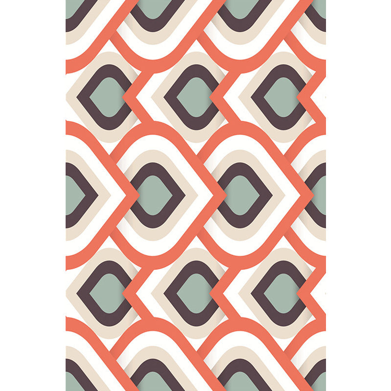 BowLift | Moroccan geometric pattern rug in orange and brown, polyester rug, washable, pet-friendly, non-slip, area rug for the living room