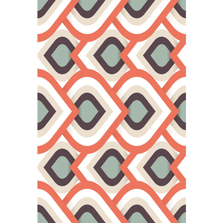 BowLift | Moroccan geometric pattern rug in orange and brown, polyester rug, washable, pet-friendly, non-slip, area rug for the living room