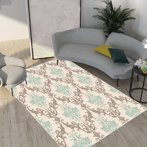 BowLift | Moroccan geometric pattern rug in orange and brown, polyester rug, washable, pet-friendly, non-slip, area rug for the living room