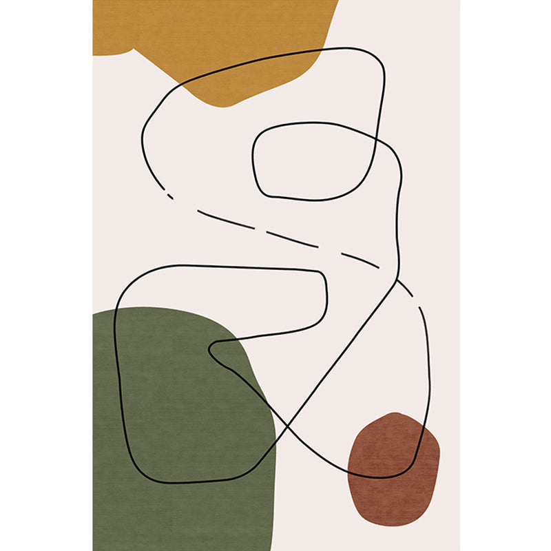 BowLift | Contemporary Abstract Carpet Brown and Green Polyester Carpet Non-Slip Back Washable Pet Friendly Carpet for Home