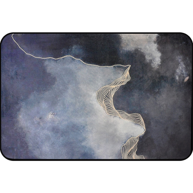 Dark gray Modernist rug Polyester Abstract rug Pet-friendly Machine washable Non-slip backing Rug for decoration | Bowlift