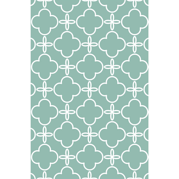 BowLift | Retro-geometric floral pattern rug blue and green southwest rug polyester pet-friendly non-slip back washable area rug for living room