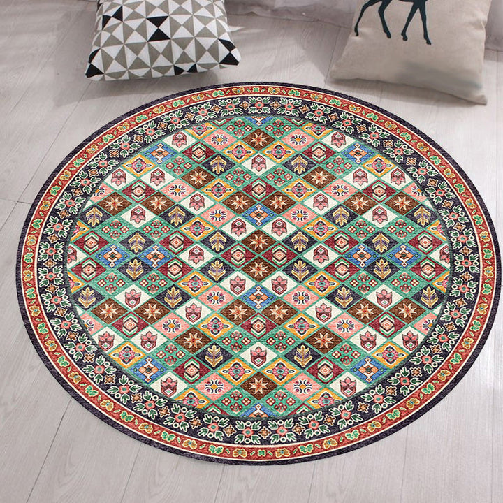 BowLift | Unique Tribal Diamond Pattern Rug Multicolored Moroccan Rug Polyester Pet-Friendly Non-Slip Back Washing Machine Safe Rug for the Living Room