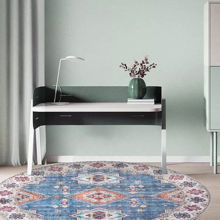 BowLift | Unique Tribal Diamond Pattern Rug Multicolored Moroccan Rug Polyester Pet-Friendly Non-Slip Back Washing Machine Safe Rug for the Living Room
