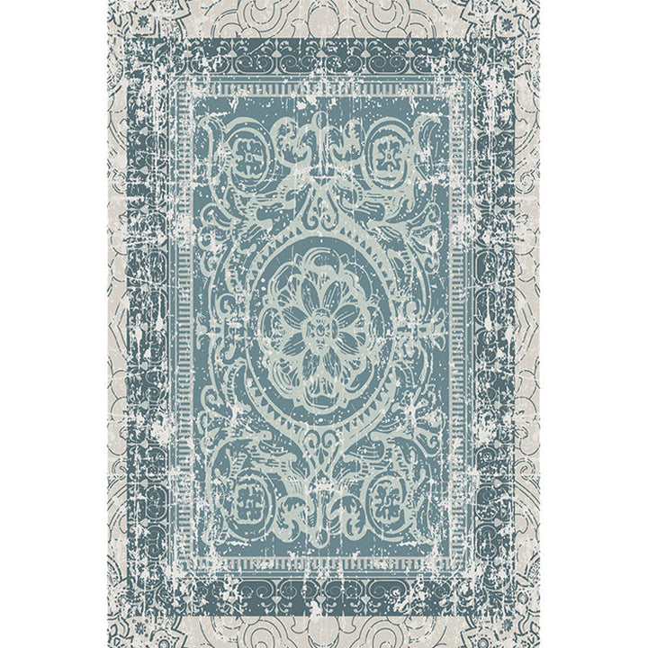 BowLift | Green Moroccan Carpet Polyester Medallion Pattern Carpet pet friendly washable anti-slip backing Carpet for decoration