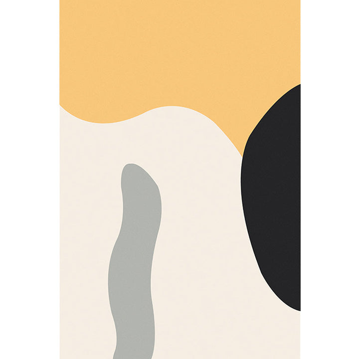 Modernist Color Block Rug Beige and Yellow Polyester Rug Non-Slip Back Washable Pet-Friendly Rug for Bedroom | Bowlift