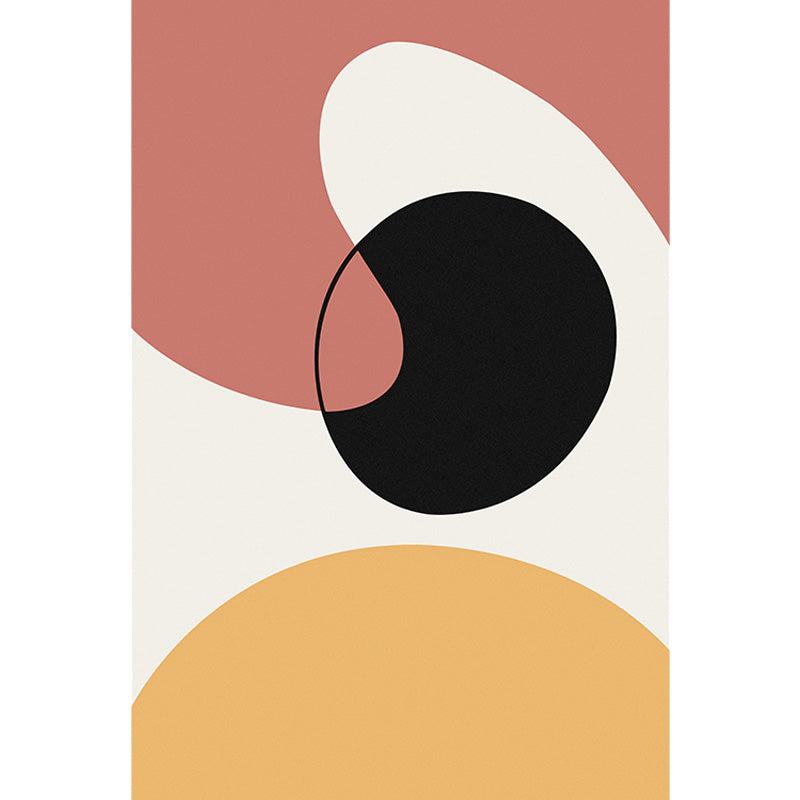 Modernist Color Block Rug Beige and Yellow Polyester Rug Non-Slip Back Washable Pet-Friendly Rug for Bedroom | Bowlift