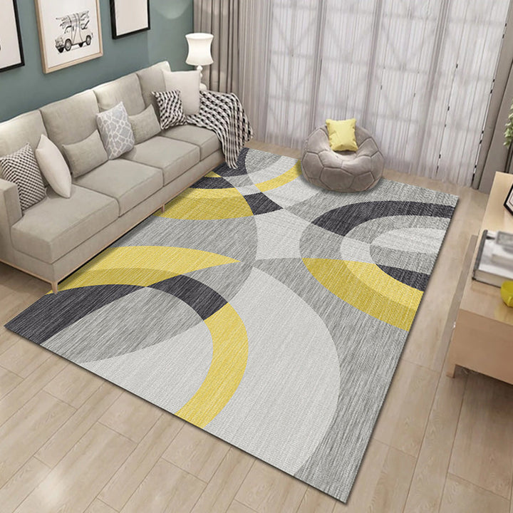 Funky Multicolored Modern Rug Polyester Color Block Geometric Pattern Rug Washable Pet-Friendly Non-Slip Rug for the Living Room | Bowlift