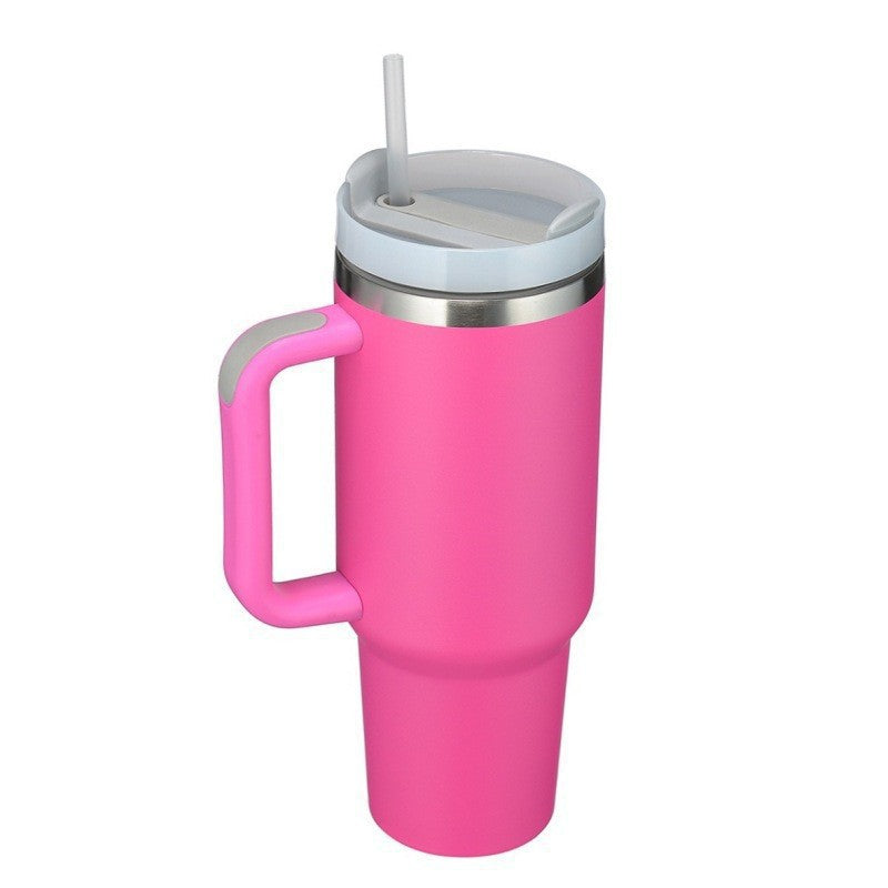 40oz Insulated Tumbler with Handle and Straw