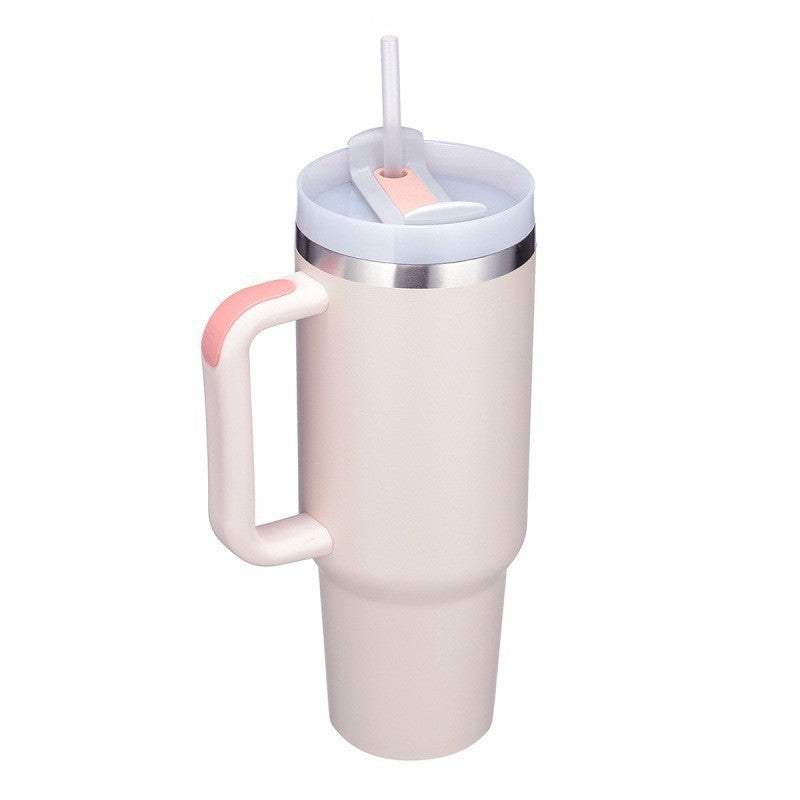 40oz Insulated Tumbler with Handle and Straw