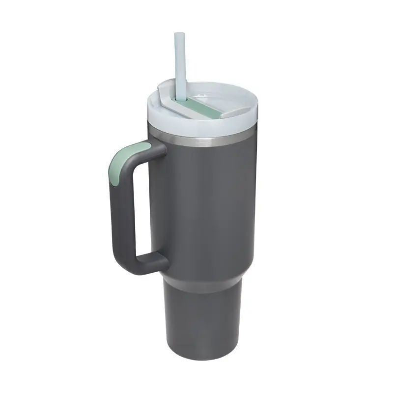 40oz Insulated Tumbler with Handle and Straw