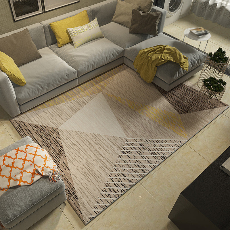 Funky Multicolored Modern Rug Polyester Color Block Geometric Pattern Rug Washable Pet-Friendly Non-Slip Rug for the Living Room | Bowlift