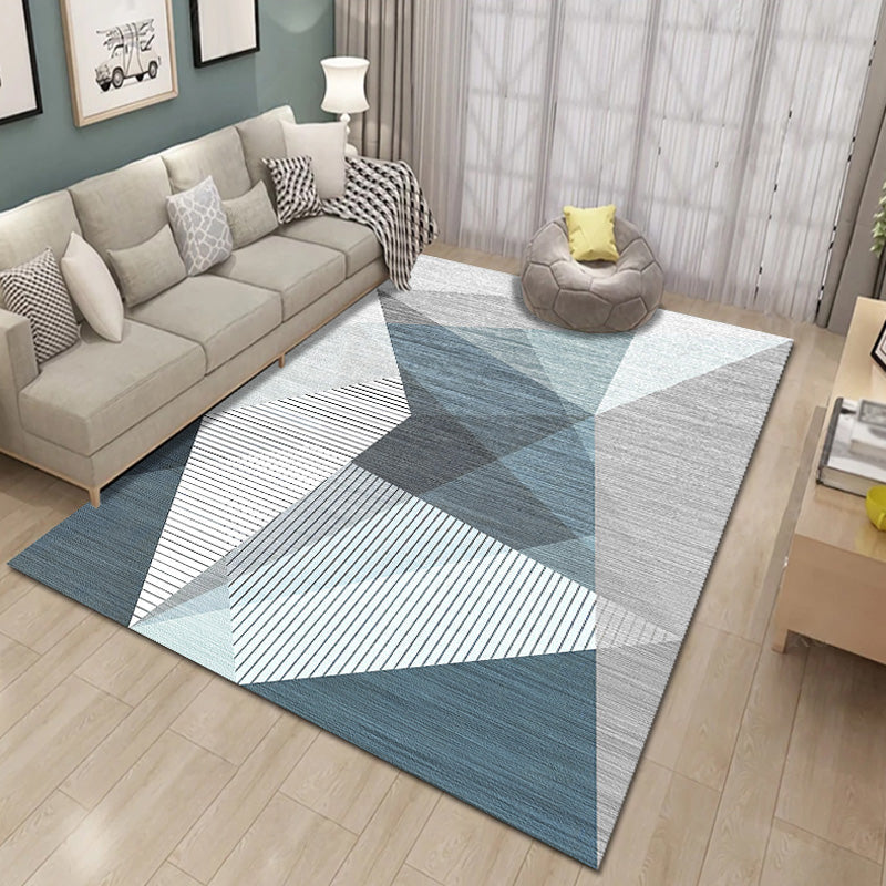 Funky Multicolored Modern Rug Polyester Color Block Geometric Pattern Rug Washable Pet-Friendly Non-Slip Rug for the Living Room | Bowlift