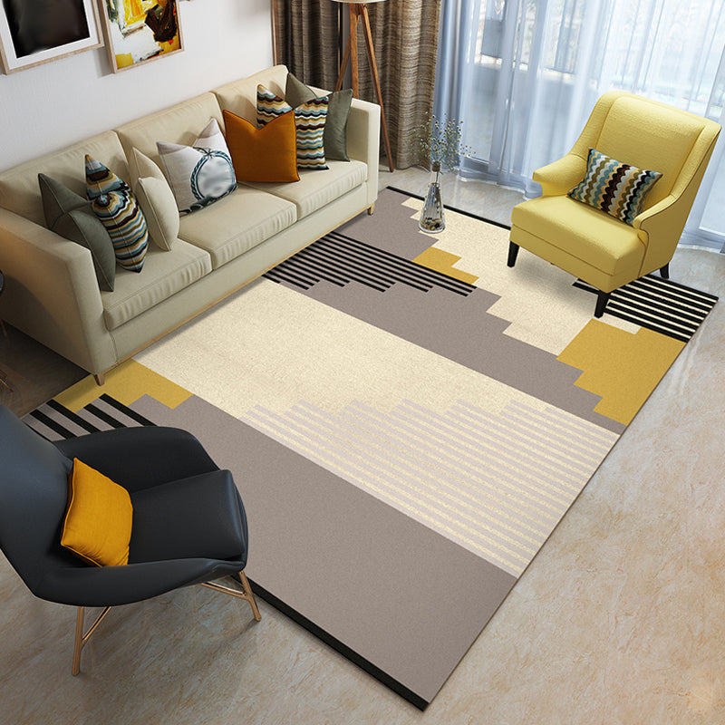 Funky Multicolored Modern Rug Polyester Color Block Geometric Pattern Rug Washable Pet-Friendly Non-Slip Rug for the Living Room | Bowlift