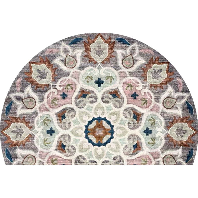 Bohemian Floral Pattern Rug Multicolored Polyester Rug Machine Washable Non-Slip Backing Rug for Living Room | Bowlift