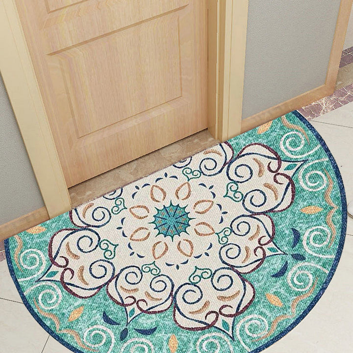 Bohemian Floral Pattern Rug Multicolored Polyester Rug Machine Washable Non-Slip Backing Rug for Living Room | Bowlift