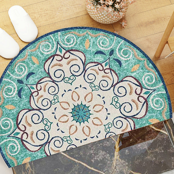 Bohemian Floral Pattern Rug Multicolored Polyester Rug Machine Washable Non-Slip Backing Rug for Living Room | Bowlift