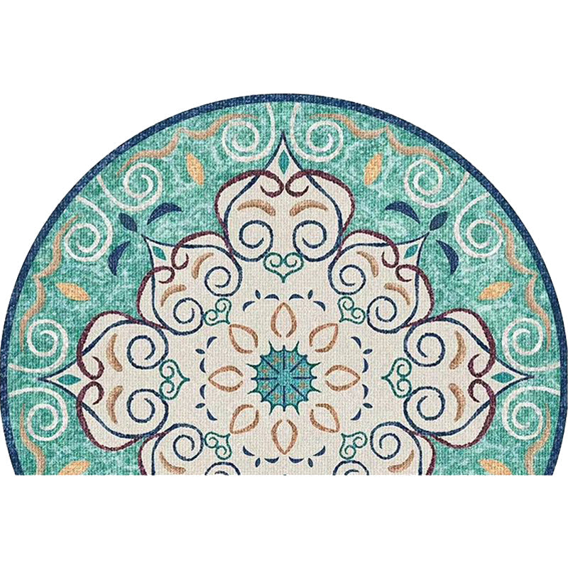 BowLift | Bohemian Floral Pattern Rug Multicolor Polyester Rug Machine Washable Non-Slip Back Rug for Living Room