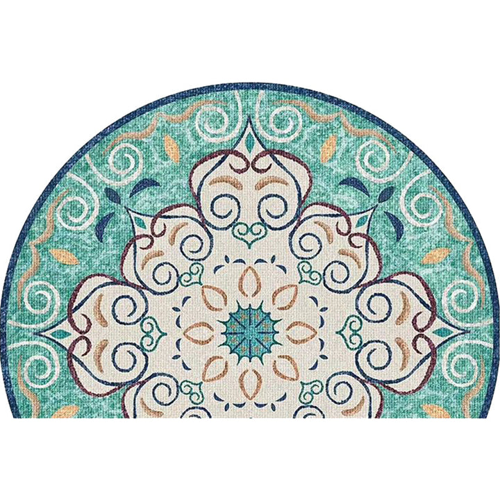 Bohemian Floral Pattern Rug Multicolored Polyester Rug Machine Washable Non-Slip Backing Rug for Living Room | Bowlift