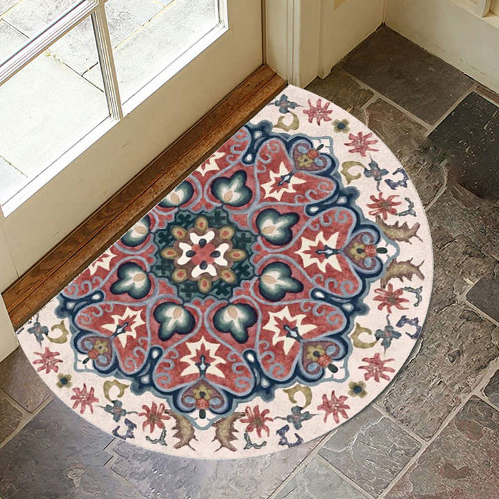 Bohemian Floral Pattern Rug Multicolored Polyester Rug Machine Washable Non-Slip Backing Rug for Living Room | Bowlift
