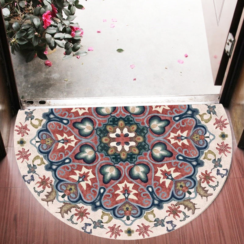 Bohemian Floral Pattern Rug Multicolored Polyester Rug Machine Washable Non-Slip Backing Rug for Living Room | Bowlift