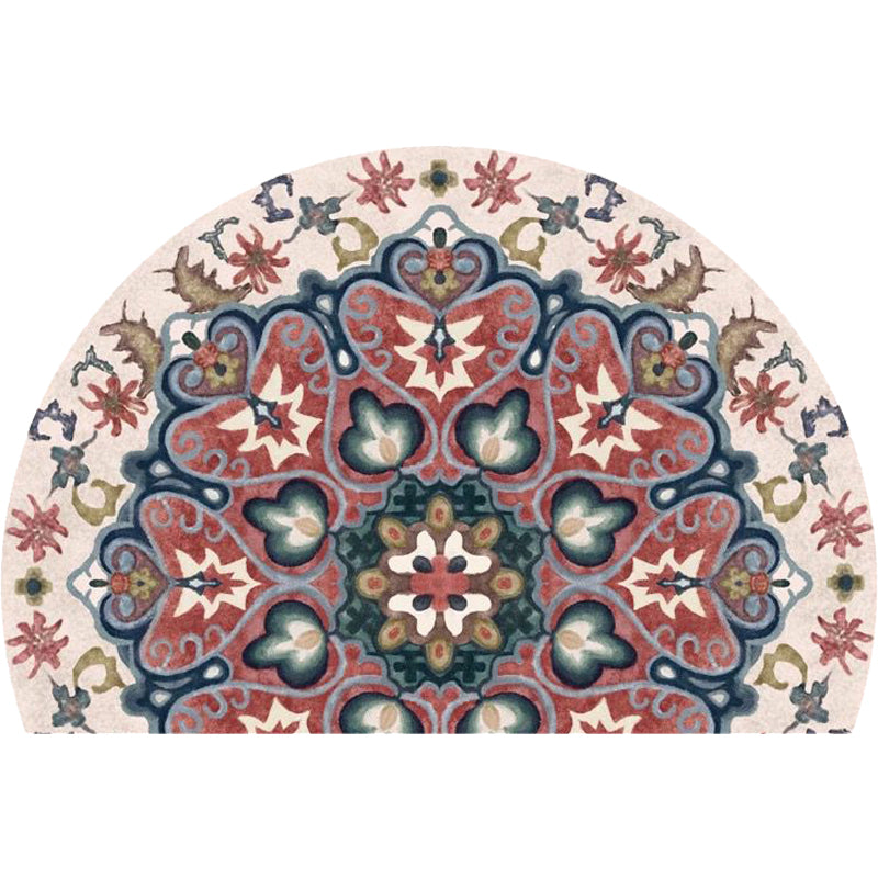 Bohemian Floral Pattern Rug Multicolored Polyester Rug Machine Washable Non-Slip Backing Rug for Living Room | Bowlift