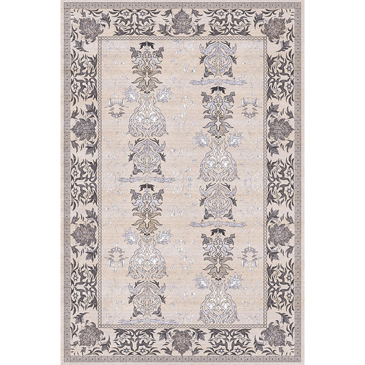 BowLift | Pink Shabby Chic Carpet Polyester Tribal Floral Pattern Carpet Pet-Friendly Washable Non-Slip Back Carpet for Decoration