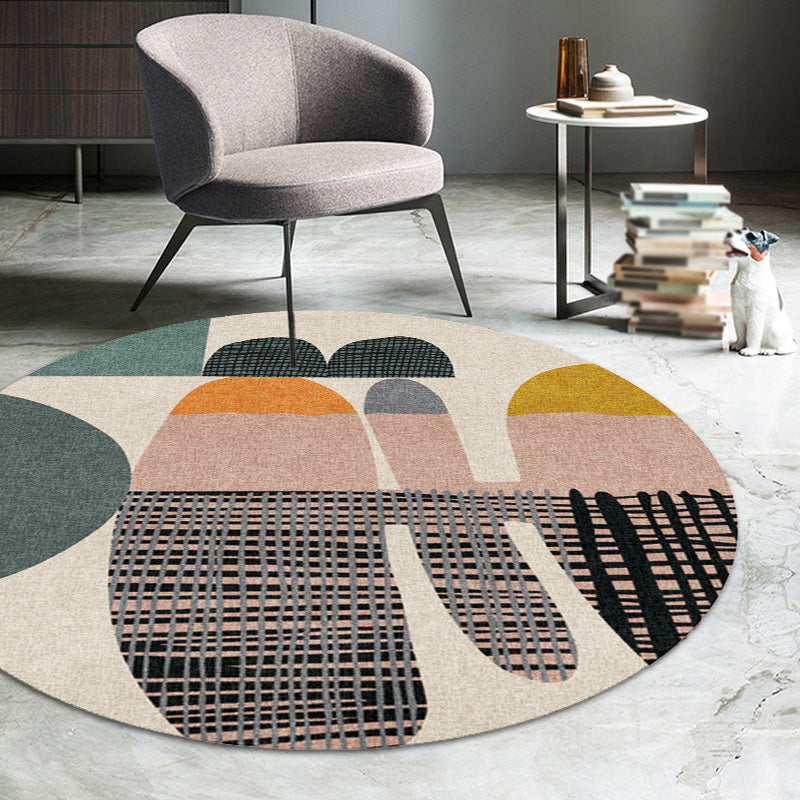 Colorblock striped rug Polyester Modernism rug Washable Non-slip Pet-friendly rug for the living room | Bowlift