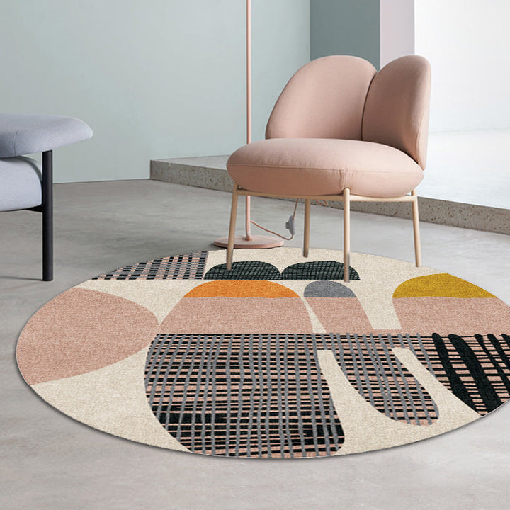 Colorblock striped rug Polyester Modernism rug Washable Non-slip Pet-friendly rug for the living room | Bowlift