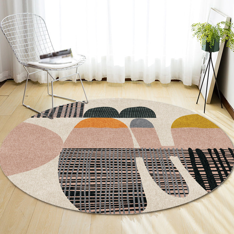 Colorblock striped rug Polyester Modernism rug Washable Non-slip Pet-friendly rug for the living room | Bowlift