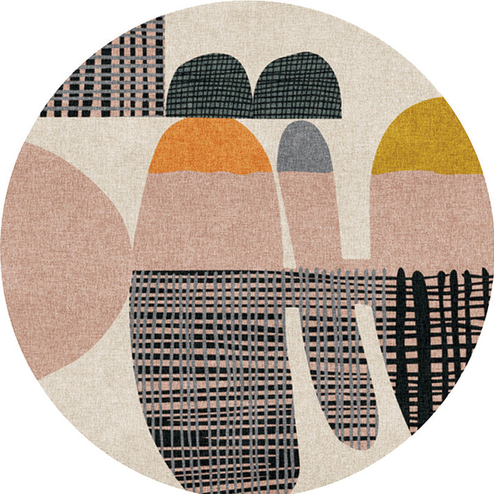 Colorblock striped rug Polyester Modernism rug Washable Non-slip Pet-friendly rug for the living room | Bowlift