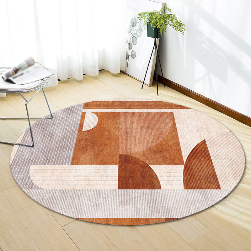 Colorblock striped rug Polyester Modernism rug Washable Non-slip Pet-friendly rug for the living room | Bowlift