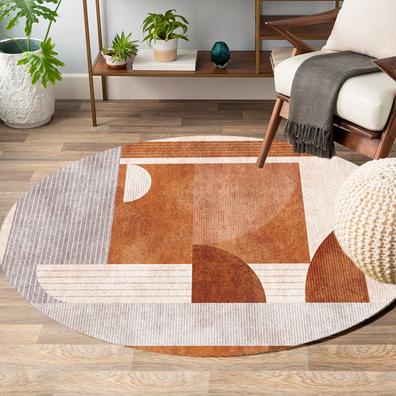 Colorblock striped rug Polyester Modernism rug Washable Non-slip Pet-friendly rug for the living room | Bowlift
