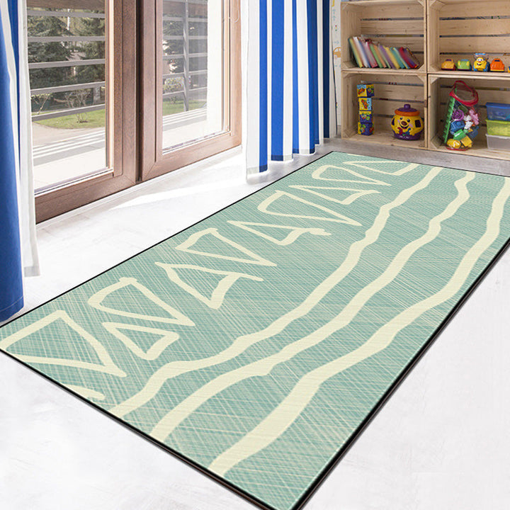 Unique heart pattern rug Black and Green Moroccan rug Polyester Pet-friendly Non-slip backing Washable rug for the living room | Bowlift