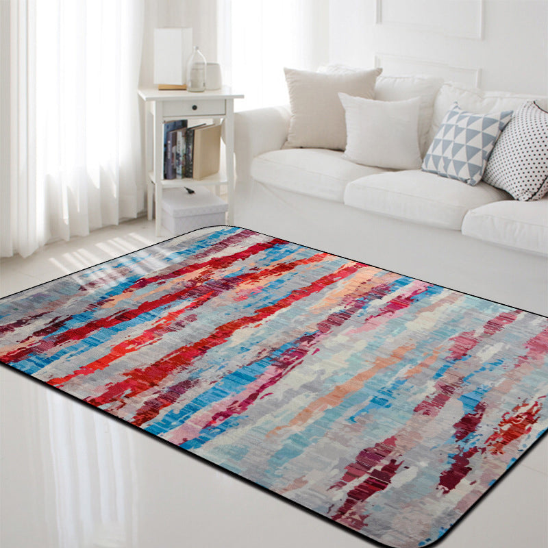 Industrial Abstract Rug Multicolor Polyester Rug Washable Pet-Friendly Non-Slip Rug for the Living Room | Bowlift