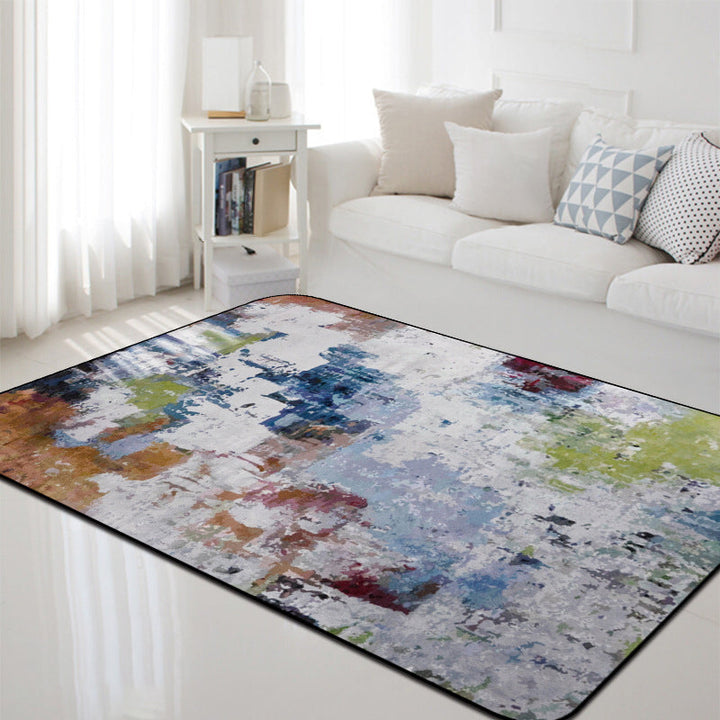 Industrial Abstract Rug Multicolor Polyester Rug Washable Pet-Friendly Non-Slip Rug for the Living Room | Bowlift