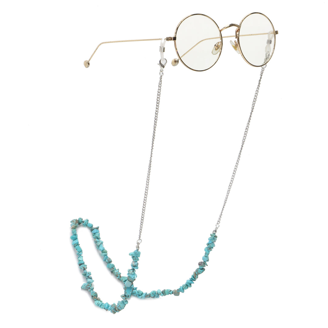 Stylish Eyewear Chain with Natural Stone Accents Bowlift
