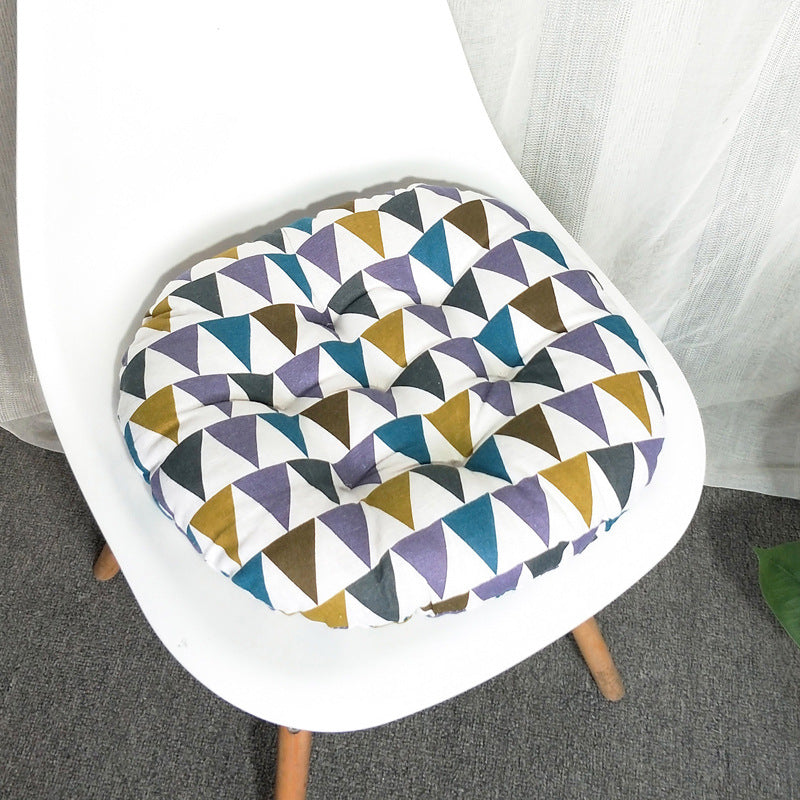 Round Cotton Linen Cushion Round Sofa Chair Cushion Futon Cushion Modern Simple