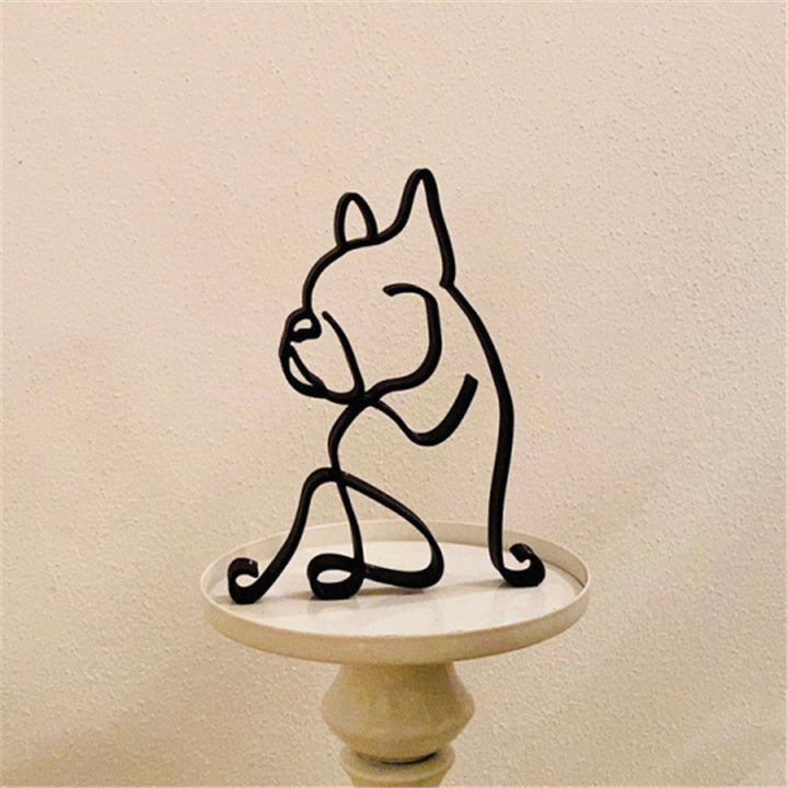 Simple Metal Dog Art Sculpture Ornaments Home Decoration