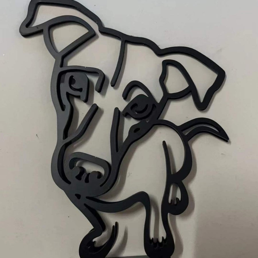 Simple Metal Dog Art Sculpture Ornaments Home Decoration