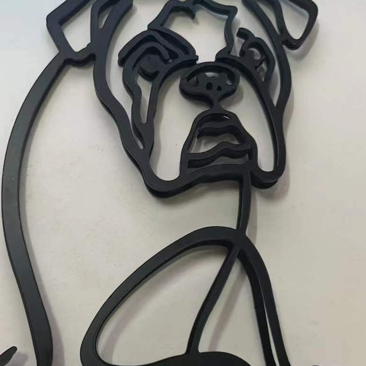 Simple Metal Dog Art Sculpture Ornaments Home Decoration
