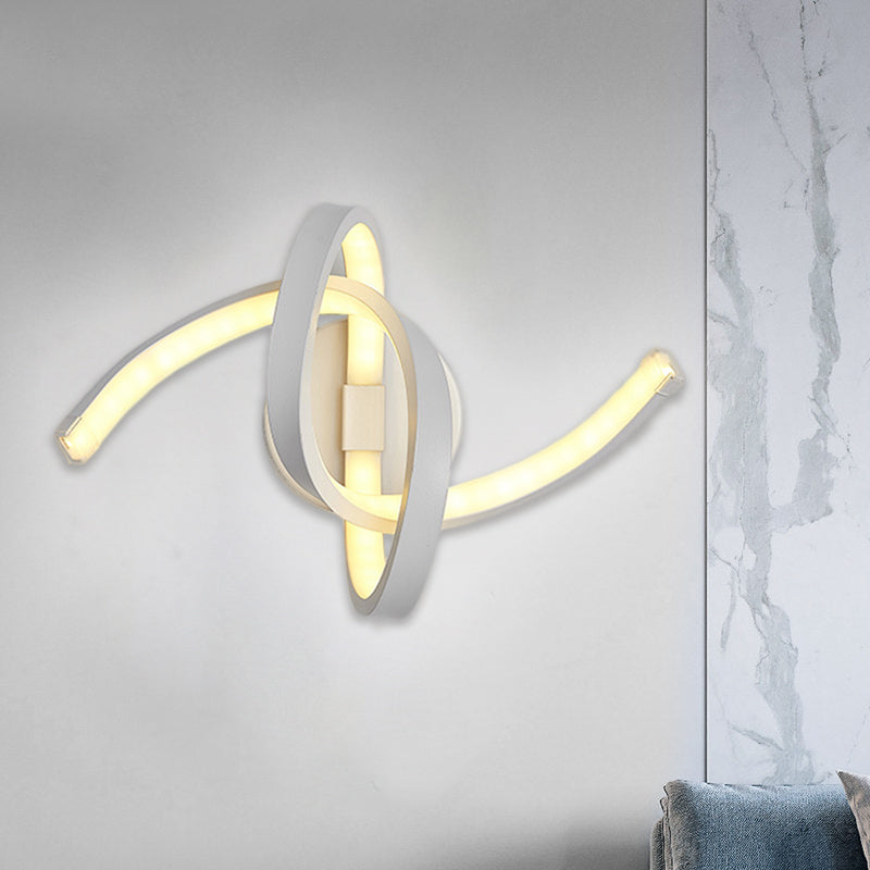 BowLift | Knotted Linear Wall Lamp Modernist Metallic LED White Wall Lamp Lighting